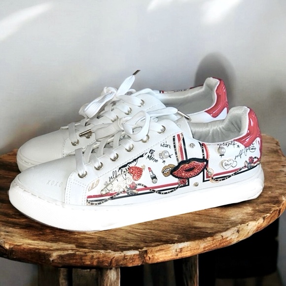 ALDO White/Comb Meday Jewel-Encrusted Faux-Leather Trainers Sneakers - Picture 11 of 16